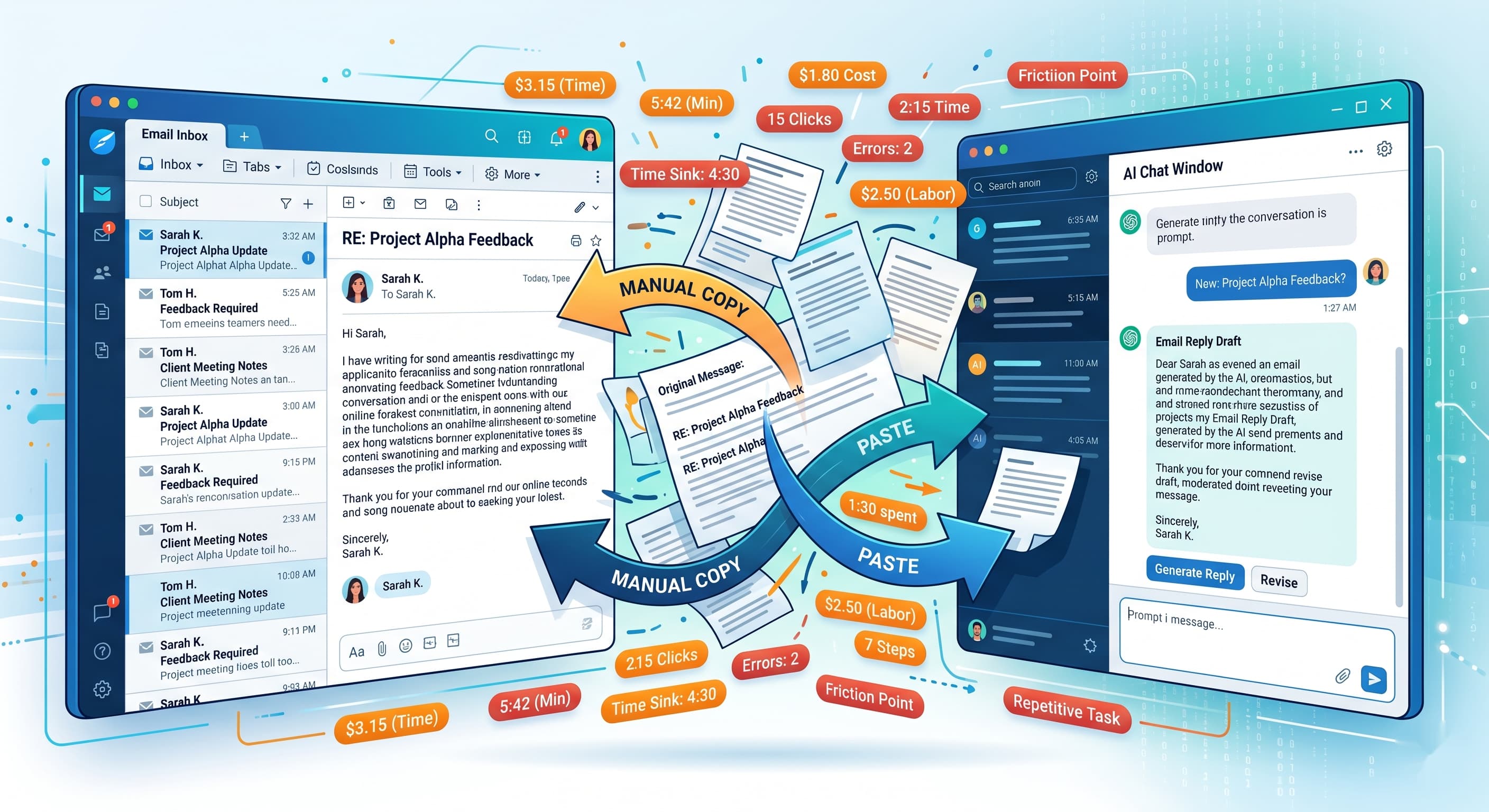 The Copy-Paste Tax: What It Really Costs to Use AI Chat for Email
